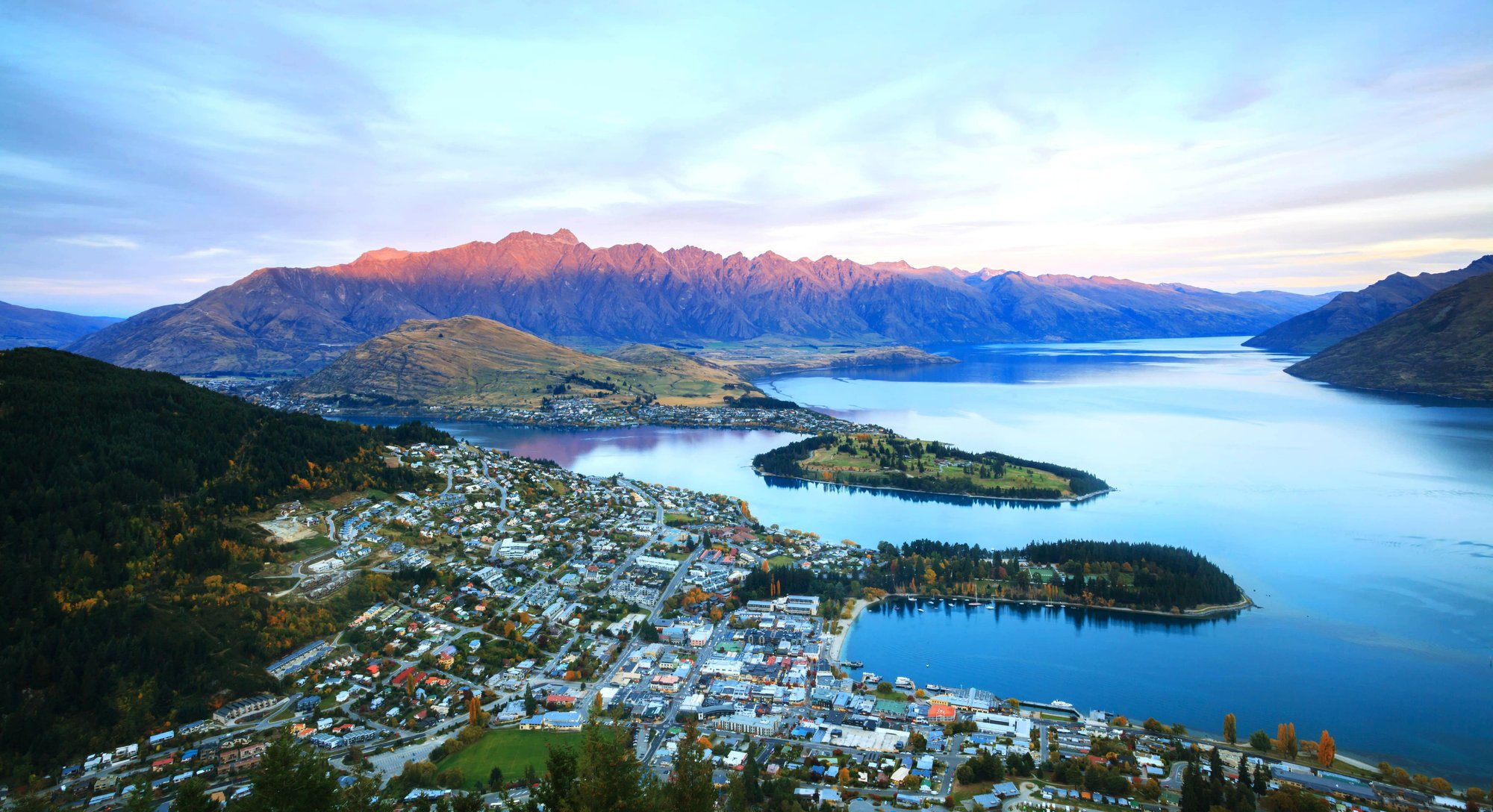 Aerial view Queenstown New Zealand Aerial view Queenstown New Zealand