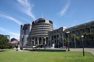 The Beehive, Wellington, New Zealand.
