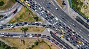 Cars entering highway