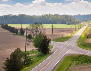 Firefly rural intersection in ohio america 69544