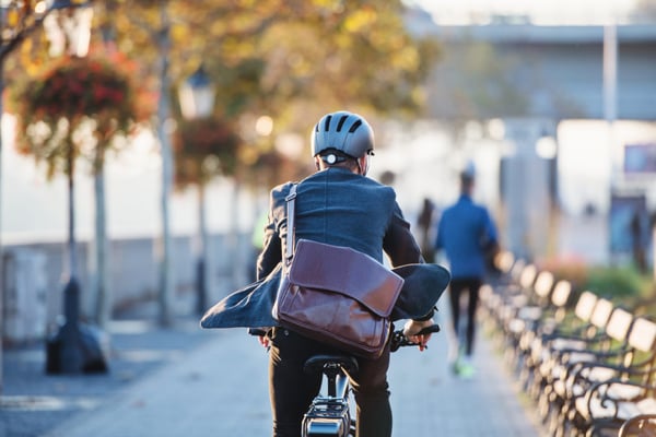 commuter on bike
