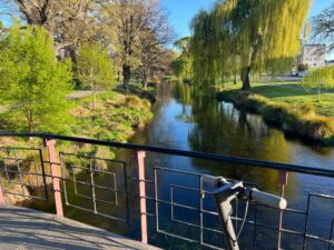 Biking over Avon River