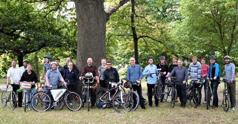 Abley group photo with their bikes