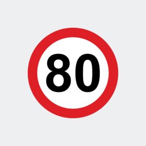 80 speed sign