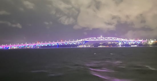 Night view of Habour Bridge - Fishing trip