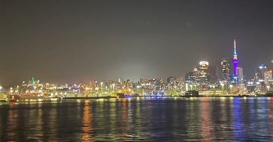 Night view of Auckland City - Fishing trip