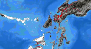 Philippines map detail 75% vehicle kilometers traveled VKT