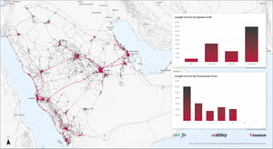 Saudi Arabia map 75% vehicle kilometers traveled VKT analysis