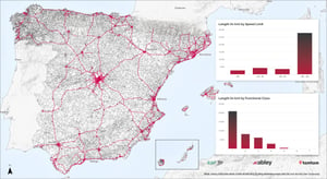 Spain map 75% vehicle kilometers traveled VKT analysis