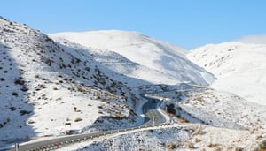 Car on highway in Winter